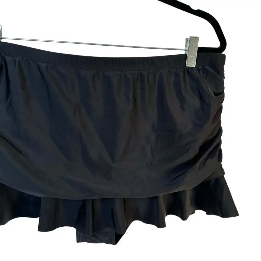 Peter Nygard Black Swim Skirt Size 14 New Bottoms Modest Fit Flowy Coverage NWT